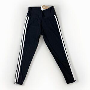 NWT Adidas Tights Women’s Medium Black White 3 Stripe 7/8 Training 3/4 Length